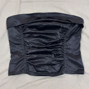 Free People Intimately Silky Ruched Strapless Top • Black • XS • EUC